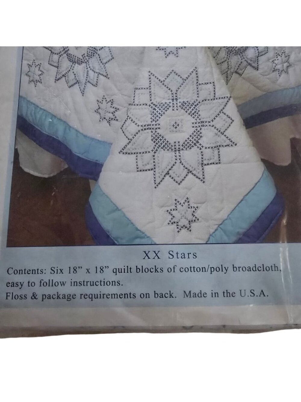 Set/2  9"Nursery Quilt Blocks  & XX Stars Quilt Blocks For Hand Embroidery - Picture 12 of 15